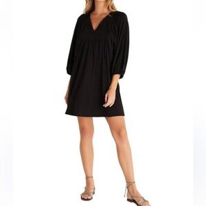 Z supply Ventura Mini Dress Black Cotton Casual Shift Dress Small